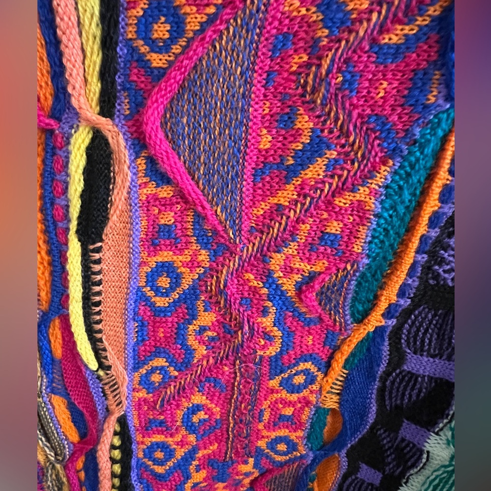 COOGI Vintage 80s 90s 100% Australian Wool Knit Cardigan Sweater Jacket Small - Picture 10 of 15